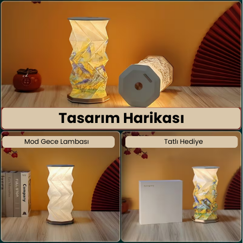 Katlanır Portatif Origami Gece Lambası Hediyelik, Günlük Kullanım